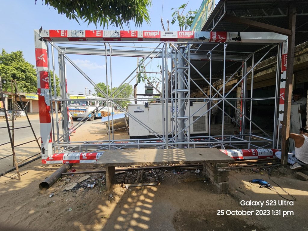 A unipole hoarding is a billboard supported by a single, high-strength vertical pole fixed on a reinforced concrete foundation