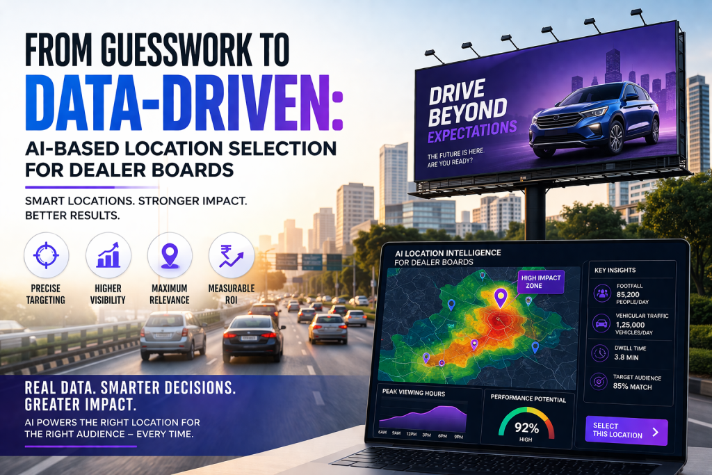 Dealer board installed at high-traffic urban location”